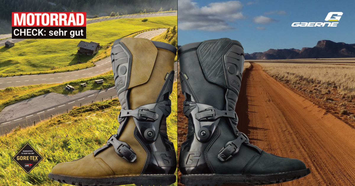Gaerne, Dakar, goretex, all terrain,Motorrad Testsieger, Motorrad Check sehr gut, gaerne stiefel, GAERNE Gore-Tex Stiefel, gaerne-moto-boots-germany.de, gaerne.com, Gaerne Gore-Tex Boots, Touring Stiefel, Adventure Stiefel, All Terrain Stiefel, Sport Performance boots, emeasy.de, gaerne-moto-boots-germany.de, gaerne.com, GS, Motorcross, Cross, Enduro, MX,Gaerne Fastback, SG10, GX1 EVO, Offroad Stiefel, MX-Boots, emeasy.de, gaerne-moto-boots-germany.de, gaerne.com, Motorcross, Enduro, MX